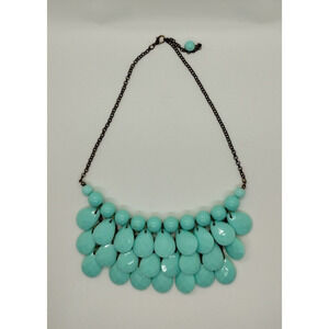 Vintage Turquoise Faux Gemstones - Beaded - Bib Necklace